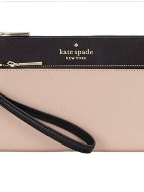 kate spade Two-Tone Black and Blush Wristlet Pouch